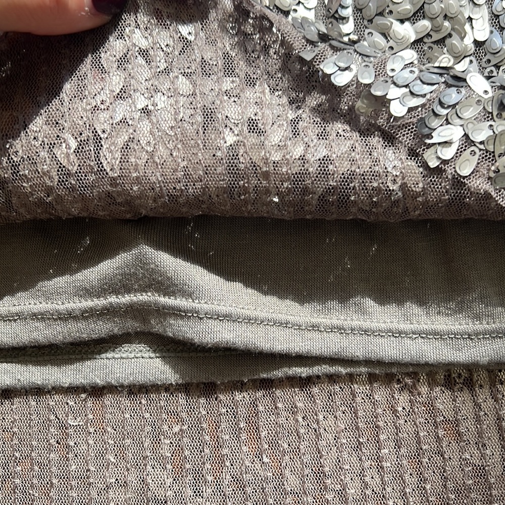 Gray/Silver Sequin Skirt - image 3